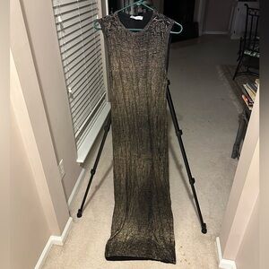 ZARA Foil Knit Dress 6771/123 Size L Maxi Brand New nwot